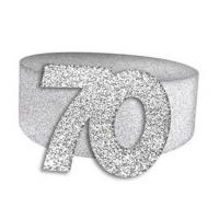 Rond de serviette elegant 70ans fete anniversaire argent