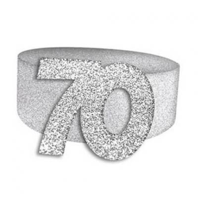 Rond de serviette anniversaire argent 70ans (x6) REF/RSP07A