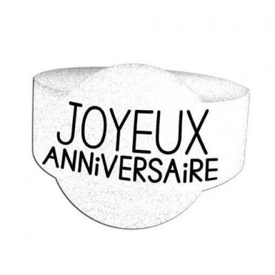 Rond de serviette joyeux anniversaire blanc Albâtre (x6) REF/RSP00BA