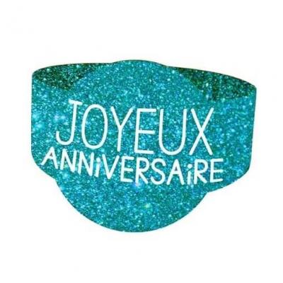 Rond de serviette joyeux anniversaire bleu océan (x6) REF/RSP00B