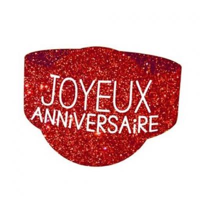 Rond de serviette joyeux anniversaire rouge (x6) REF/RSP00R