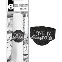 Rond de serviette joyeux anniversaire noir