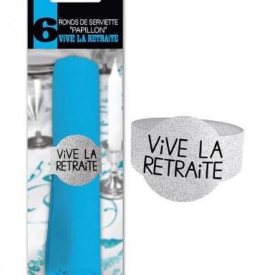 Rond de serviette elegant fete retraite argent