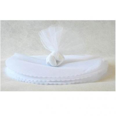 Rond tulle festonné blanc pour confection dragées 24cm (x25) REF/RDU114