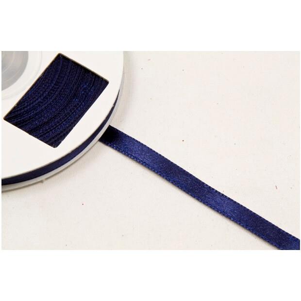 Ru325 bobine ruban satin bleu marine 6mm