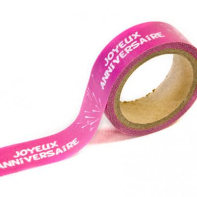 Ruban adhesif anniversaire fuchsia