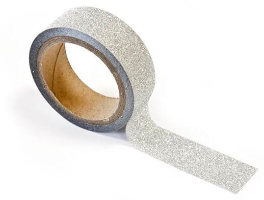 Ruban adhesif repositionnable paillete argent