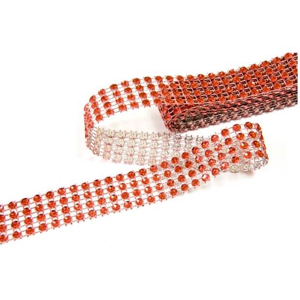 Ruban diamant strass rouge