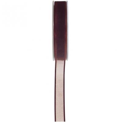 Ruban organdi bord satin chocolat 6mm x 20m (x1) REF/2723