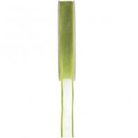 Ruban organdi avec bord satin vert 6mm