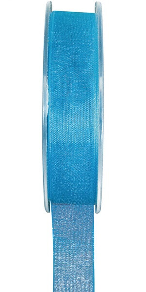 Ruban organdi bleu turquoise 3mm