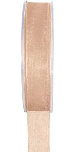 Ruban organdi corail 15mm