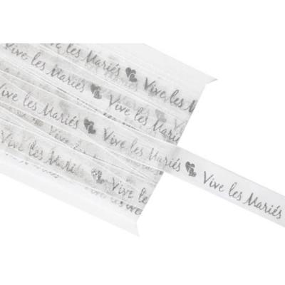 Ruban organdi mariage blanc et argent