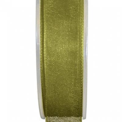 Ruban organdi 3mm vert olive (x1) REF/2558