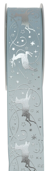 Ruban rennes de noel bleu ciel