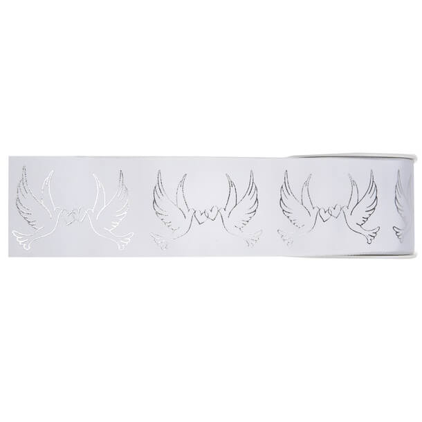 Ruban satin colombes