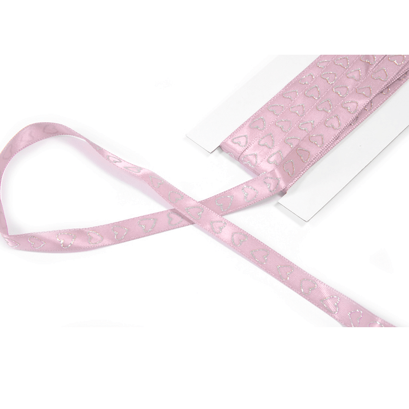 Ruban satin mariage coeur rose