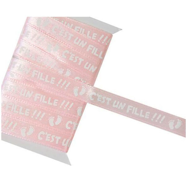Ruban satin rose c est une fille
