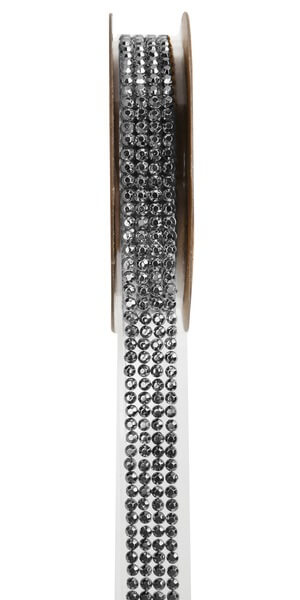 Ruban strass autocollant argent