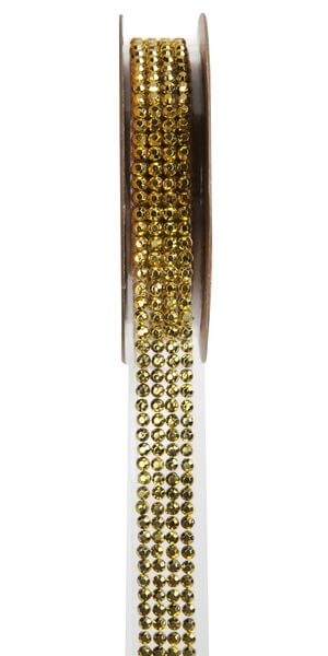 Ruban strass autocollant or