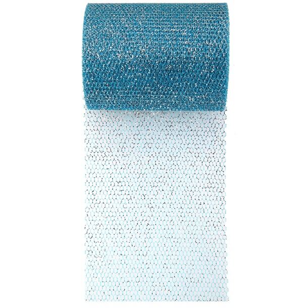 Ruban tulle bleu turquoise paillette
