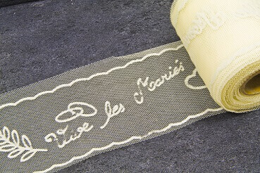 Ruban tulle mariage vive les maries ivoire