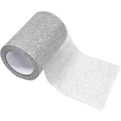 Ruban tulle paillete argent
