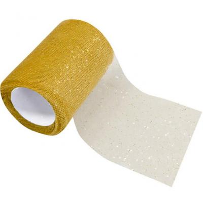 Ruban tulle paillete or