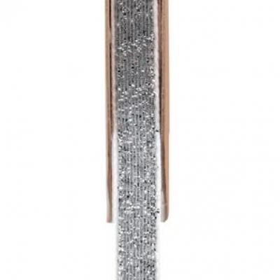 Ruban velour paillete autocollant argent
