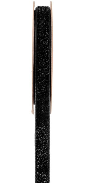 Ruban velour paillete autocollant noir