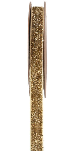 Ruban velour paillete autocollant or