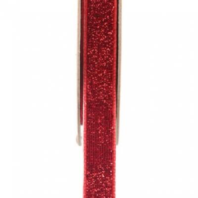 Ruban velour paillete autocollant rouge