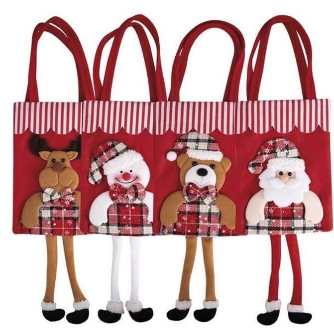 Sac de noel pour cadeaux avec jambes