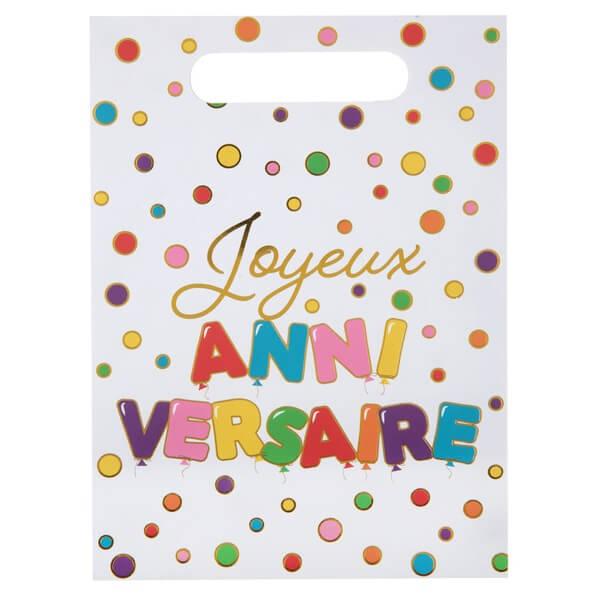 Sachet cadeau fête anniversaire multicolore enfant REF/7227