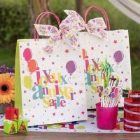 Sachet cadeau anniversaire multicolore