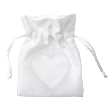 Sachet coeur blanc (x6) REF/70137