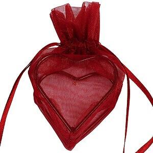 Sachet coeur armuré bordeaux (x4) REF/2873