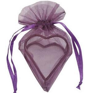 Sachet coeur armuré prune (x4) REF/2873