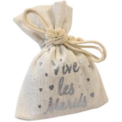 Sachet pour confection de dragees mariage argent vive les maries