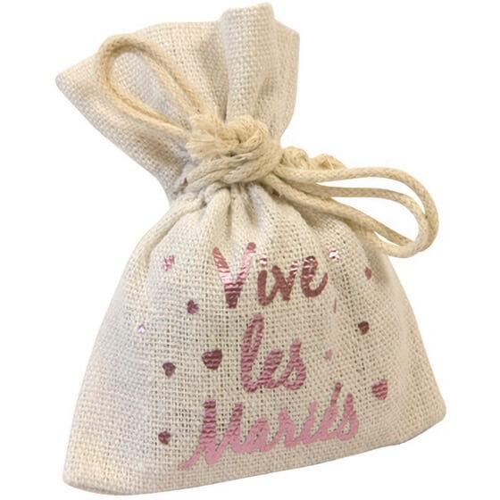 Sachet pour confection de dragees mariage rose gold vive les maries