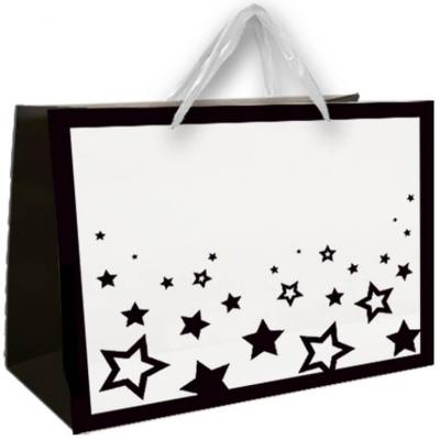 1 Joli sac blanc et noir 25cm H. REF/SACMM10N (Emballage cadeaux de fête)