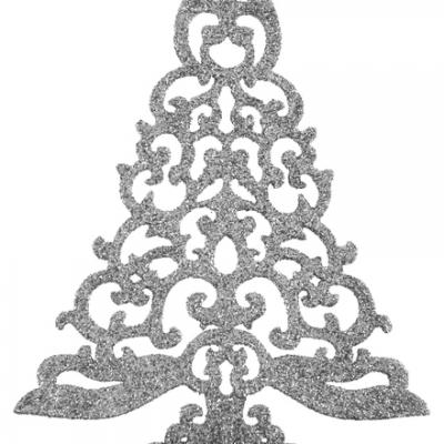 Sapin de table pailleté argent (x1) REF/4434