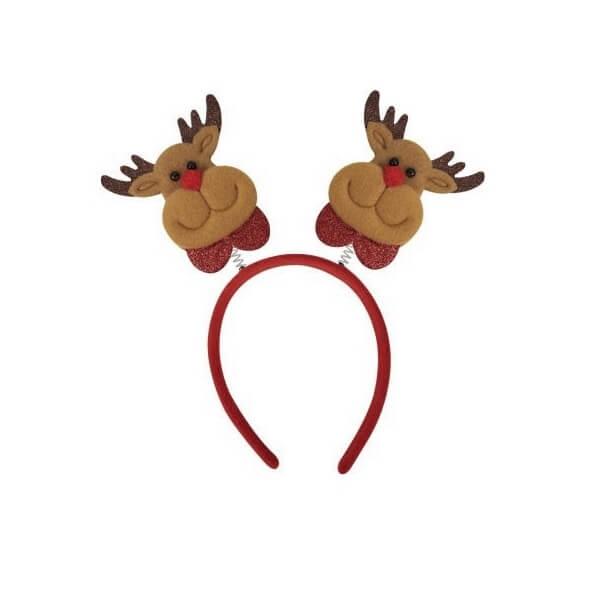 Serre tete de noel paillettes renne et cerf