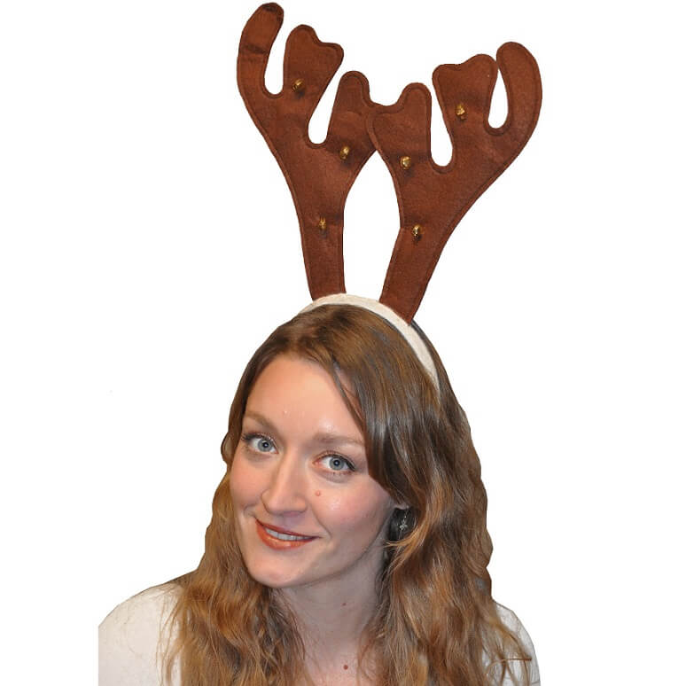 Serre tete renne marron et grelot