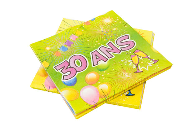 Serviette anniversaire 30ans 1