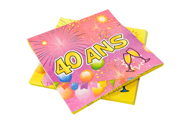 Serviette anniversaire 40ans 1