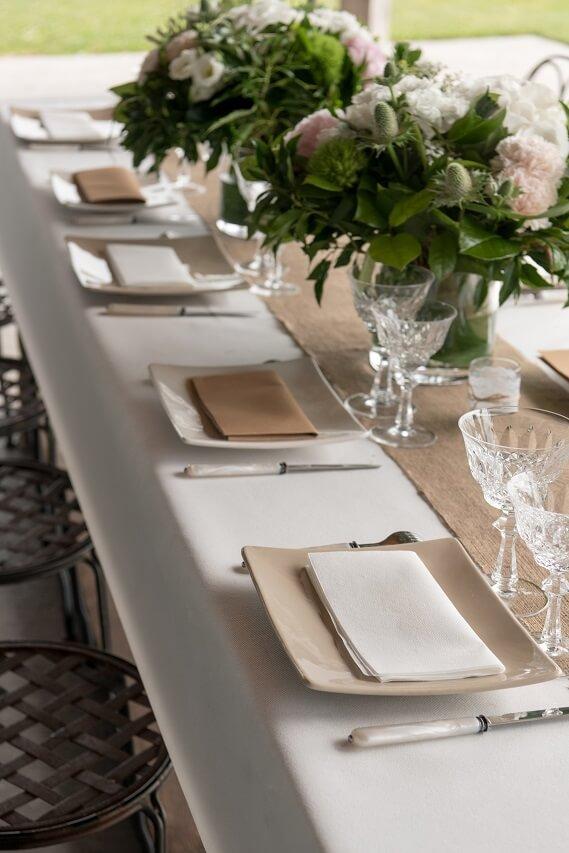 Serviette champetre elegante naturel