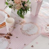 Serviette cocktail fete anniversaire princesse blanche et rose gold