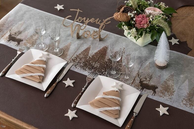 Serviette de noel naturelle kraft