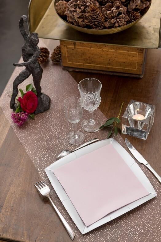Serviette de table airlaid elegante rose clair